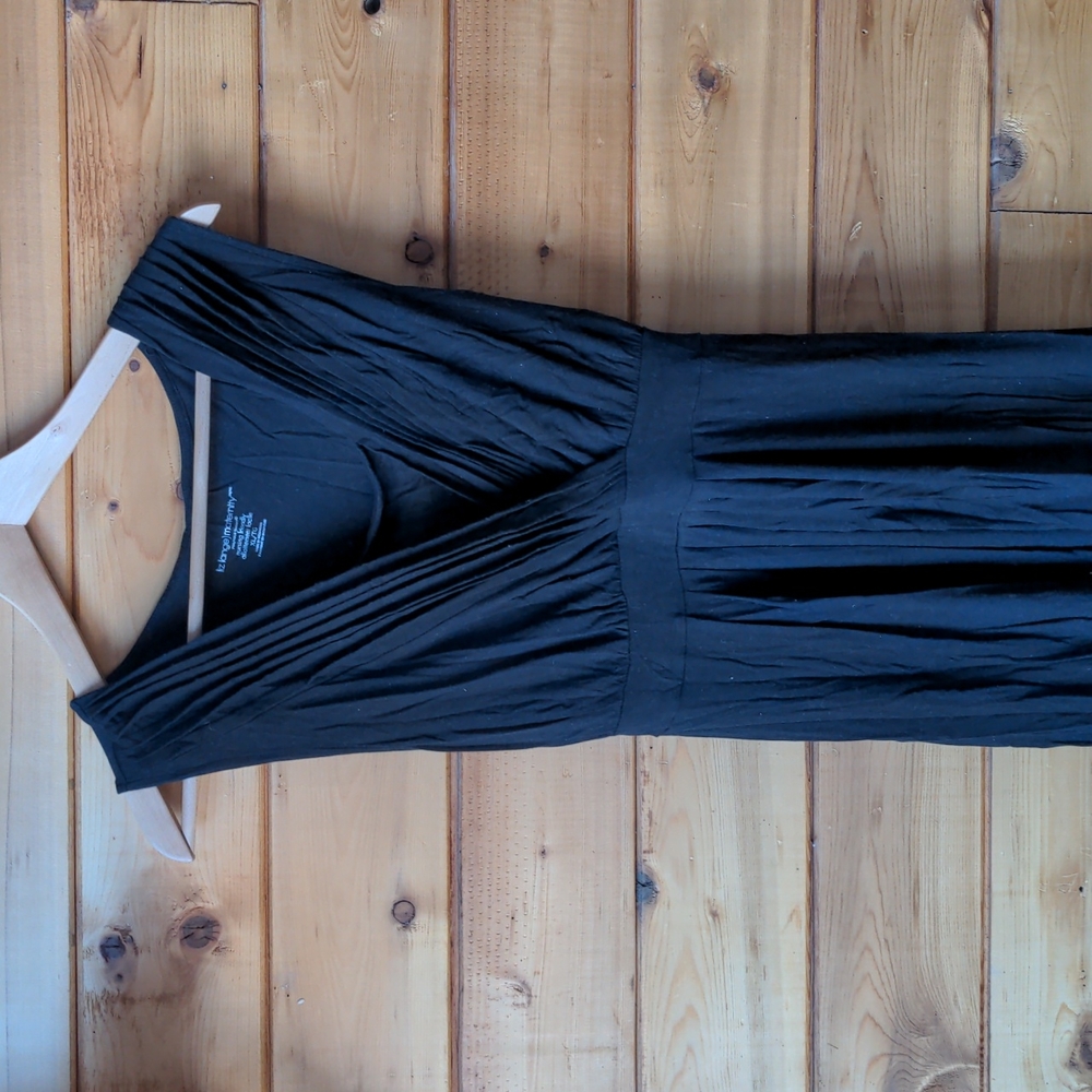 Motherhood Maternity dress black jersey knit maxi XL